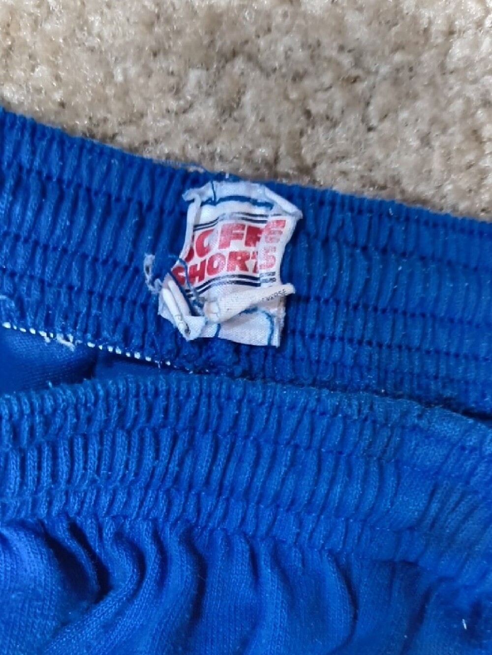 Vintage Cuffed Royal Blue Elastic Waist Soffe Shorts Size M Z1 - Picture 2 of 6